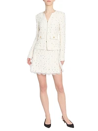 Polka Dot Tweed Miniskirt
