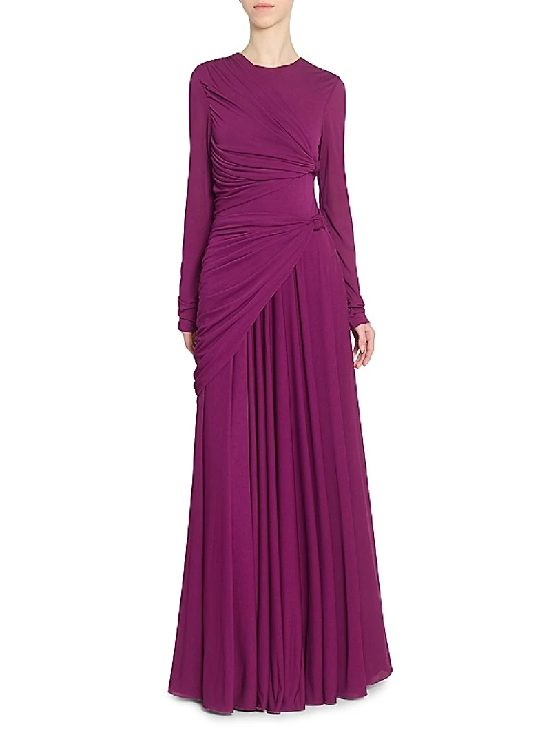 Twisted-Front Jersey Gown