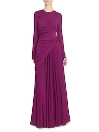 Twisted-Front Jersey Gown