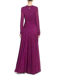Twisted-Front Jersey Gown
