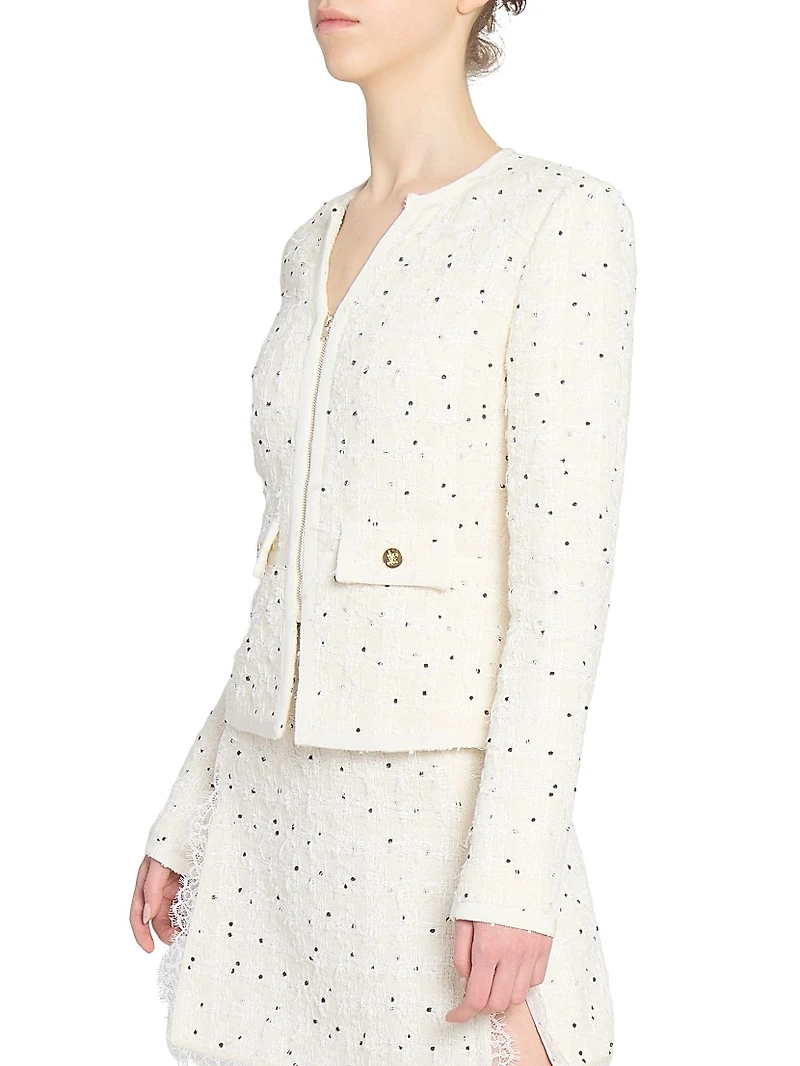Polka Dot Tweed Jacket