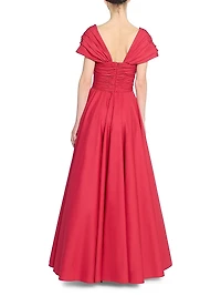 Pleated Cotton Poplin Gown