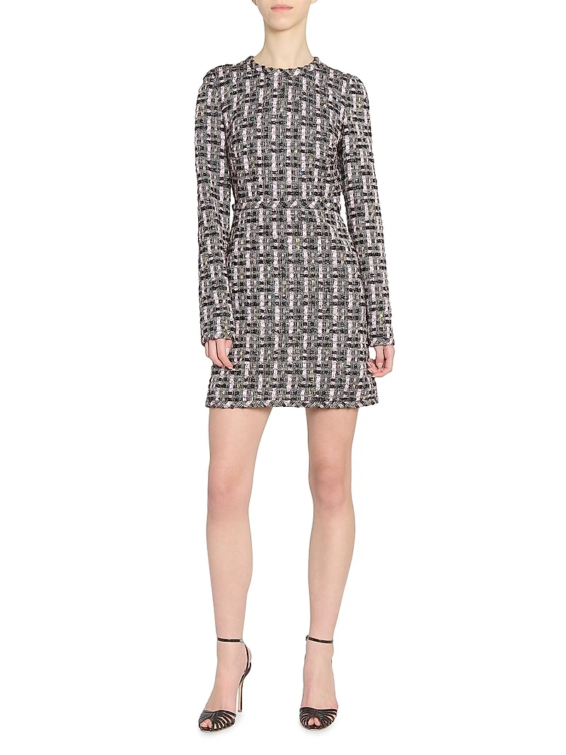 Wool Blend Tweed Minidress