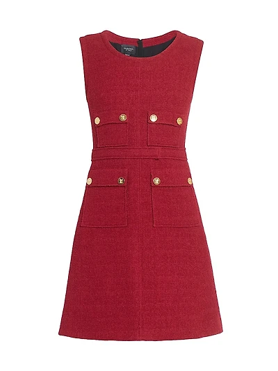 Tweed Virgin Wool-Blend Minidress