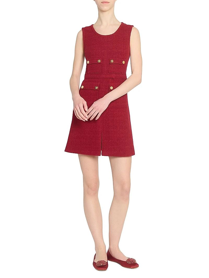 Tweed Virgin Wool-Blend Minidress