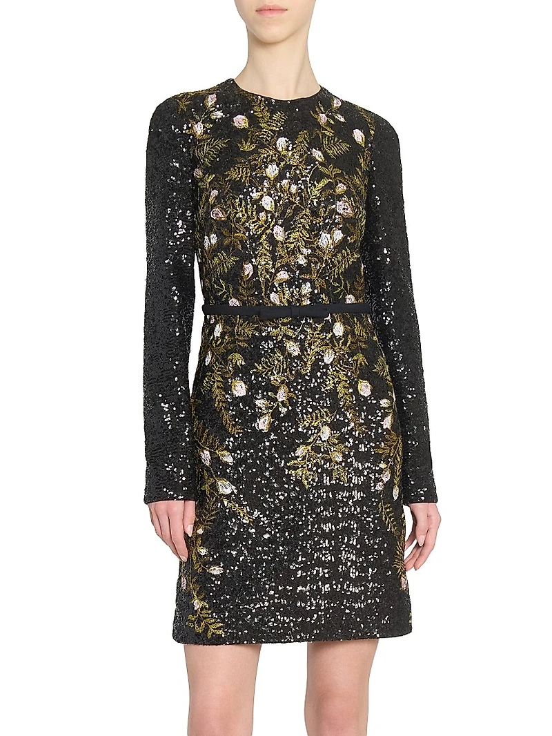 Sequined Embroidered Minidress