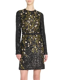 Sequined Embroidered Minidress