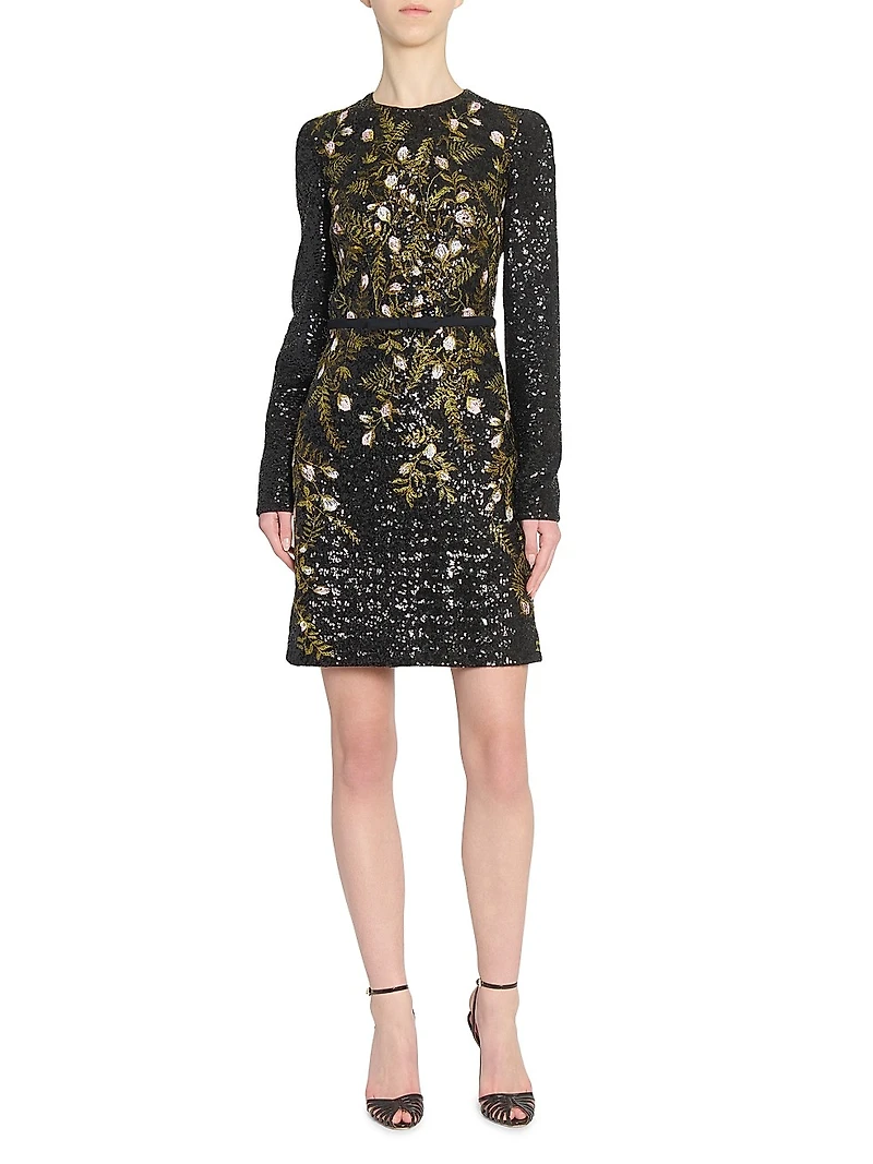 Sequined Embroidered Minidress