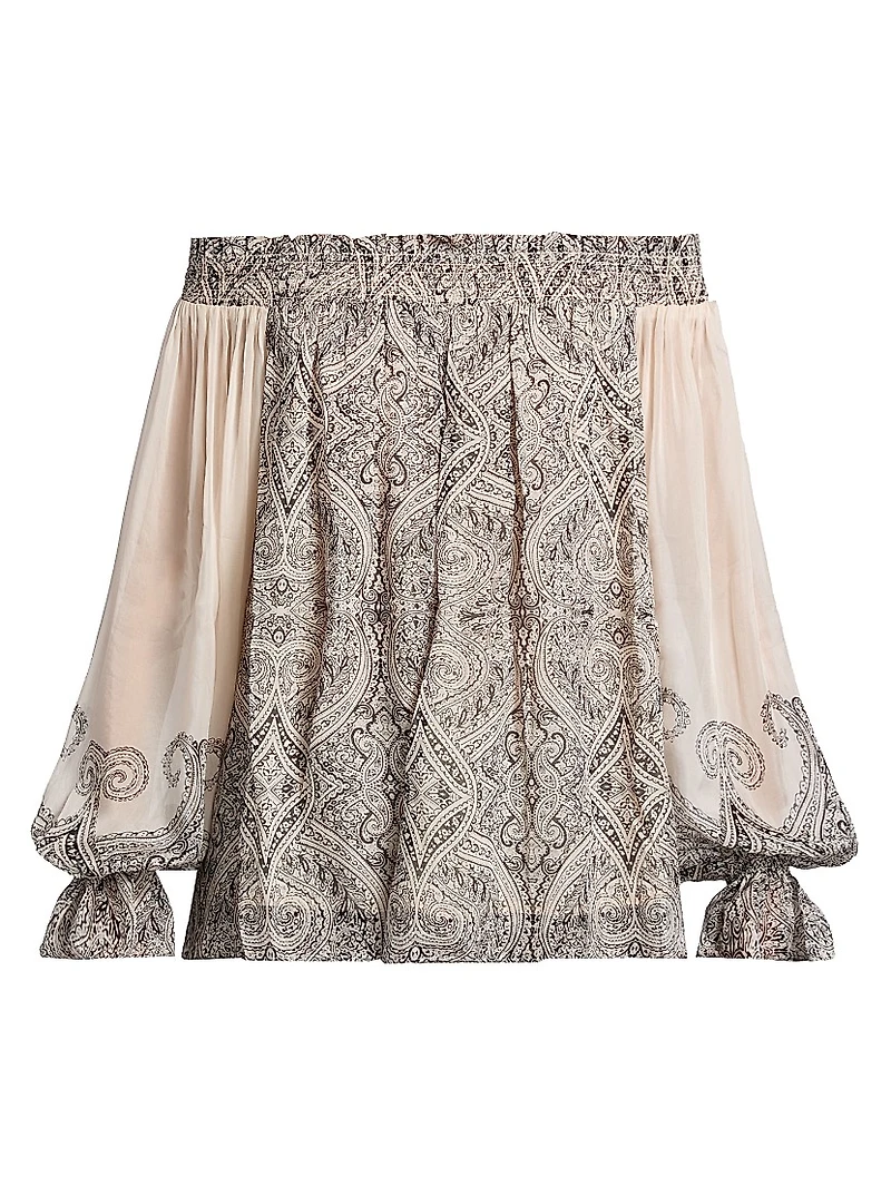 Chavi Paisley Off-The-Shoulder Top