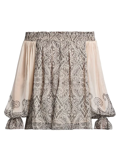 Chavi Paisley Off-The-Shoulder Top