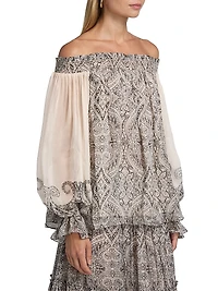 Chavi Paisley Off-The-Shoulder Top