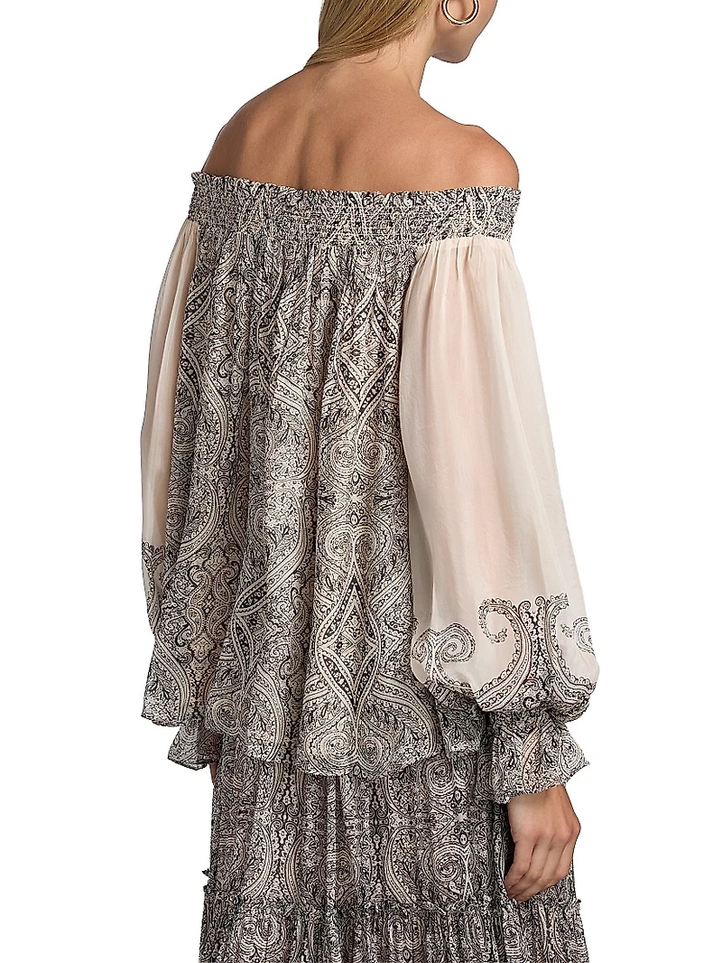 Chavi Paisley Off-The-Shoulder Top