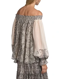 Chavi Paisley Off-The-Shoulder Top