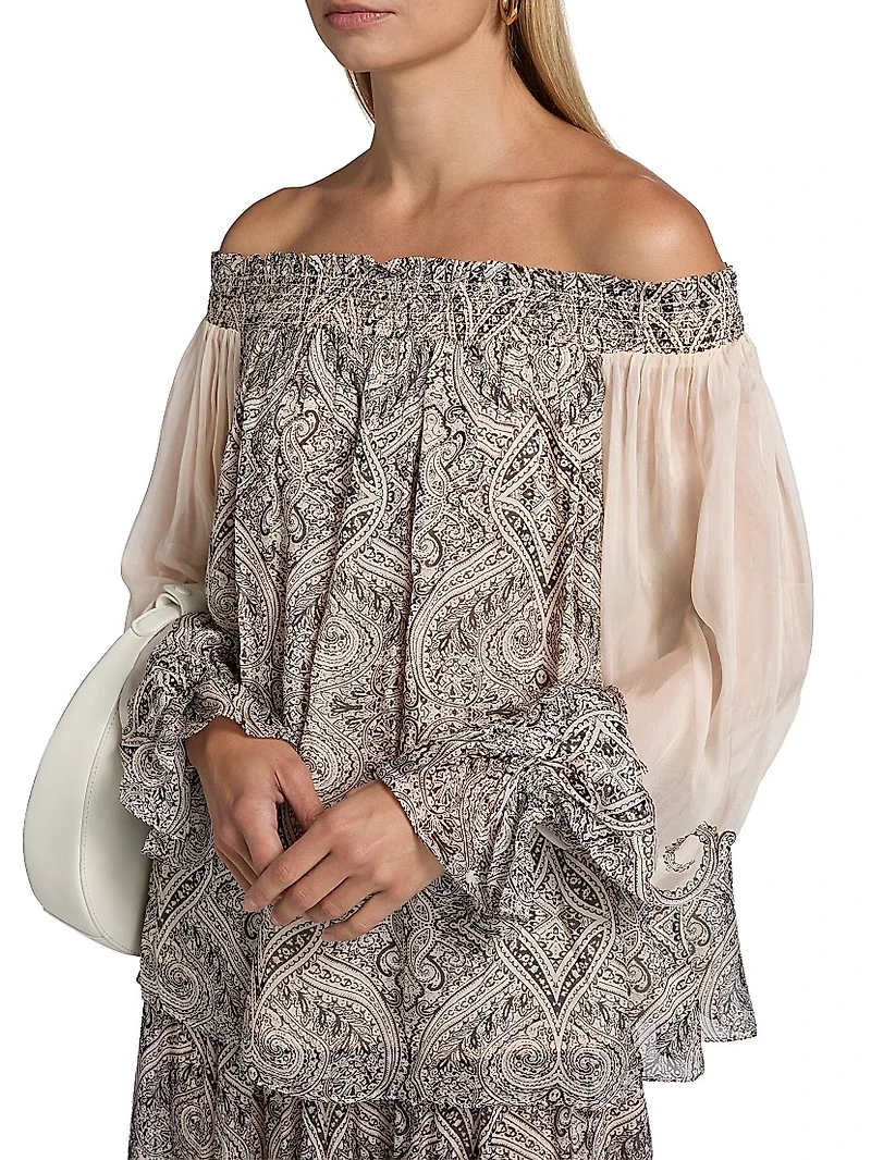 Chavi Paisley Off-The-Shoulder Top