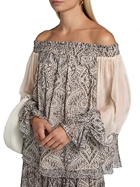 Chavi Paisley Off-The-Shoulder Top