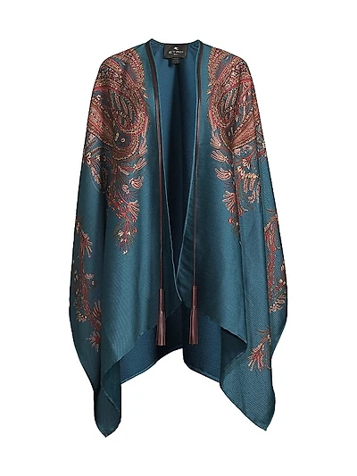 Paisley Satin Poncho
