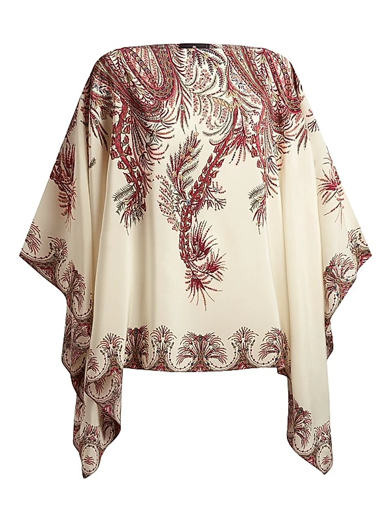 Silk Printed Poncho