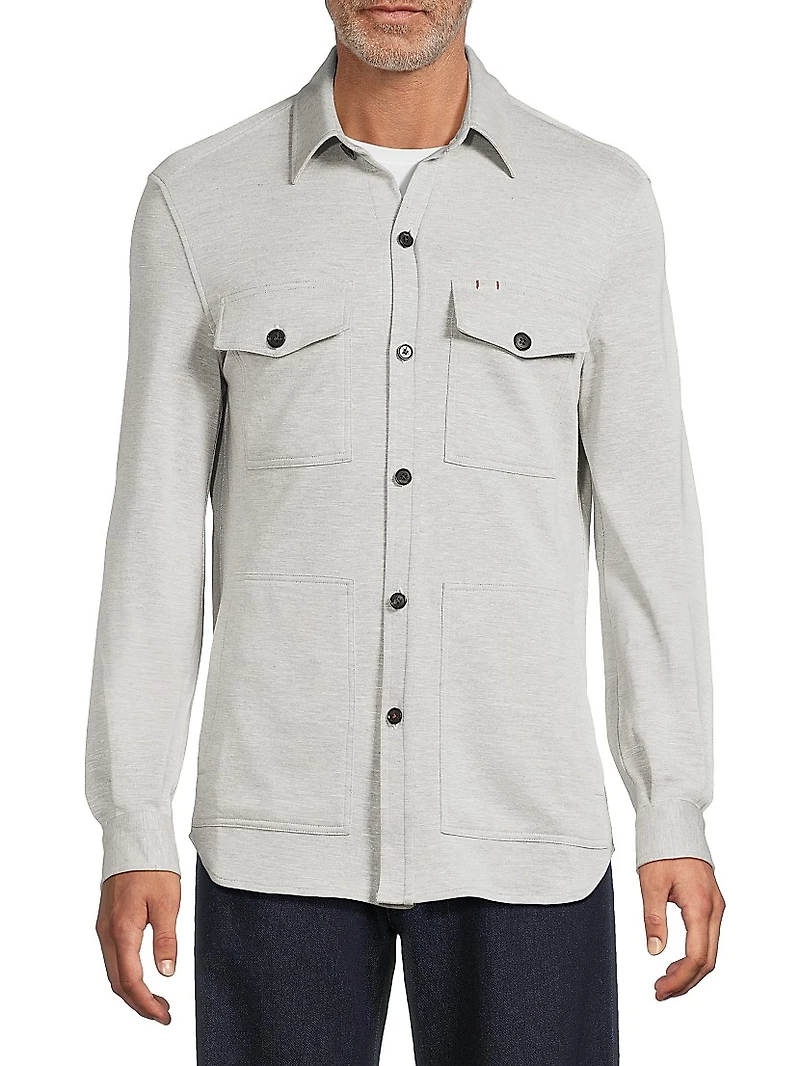 Camice Wool-Silk Shirt Jacket