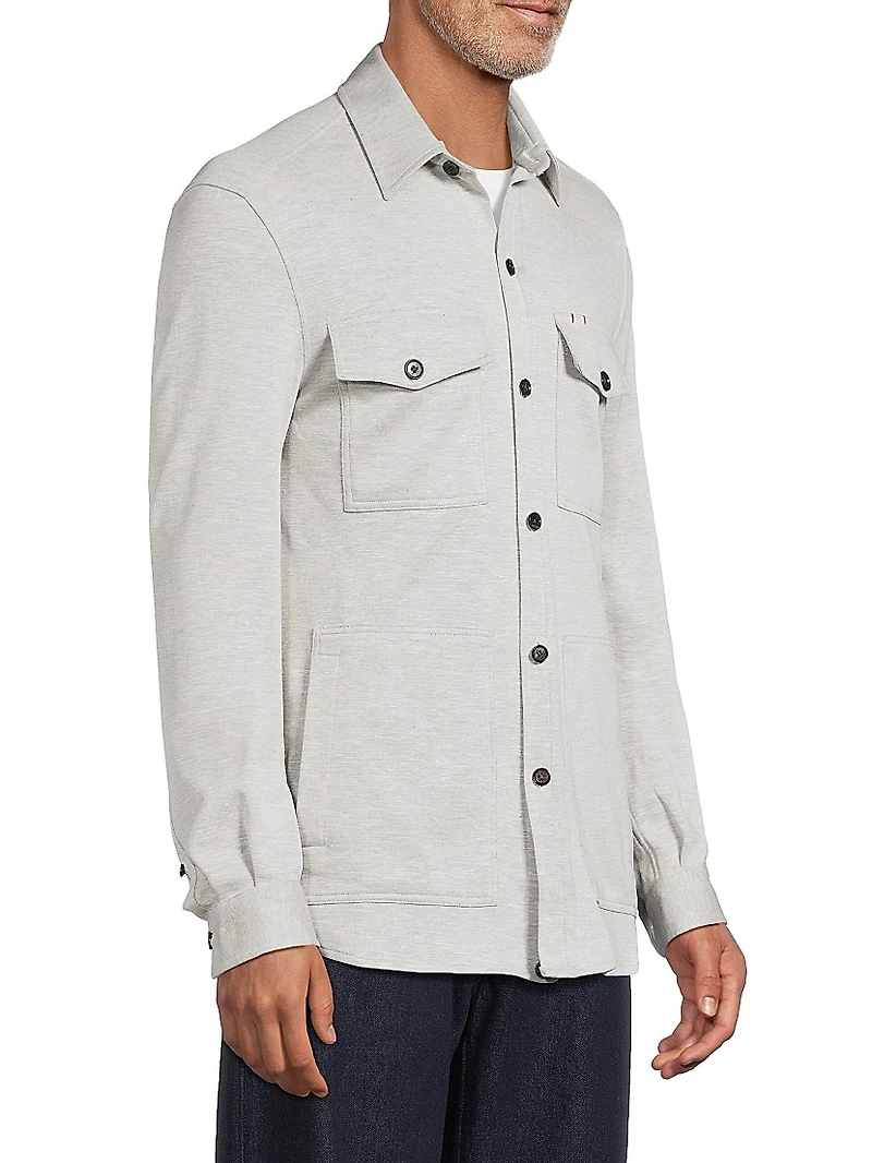 Camice Wool-Silk Shirt Jacket