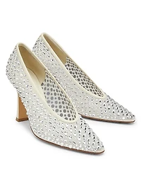 Sofia 90MM Crystal-Embellished Leather Pumps