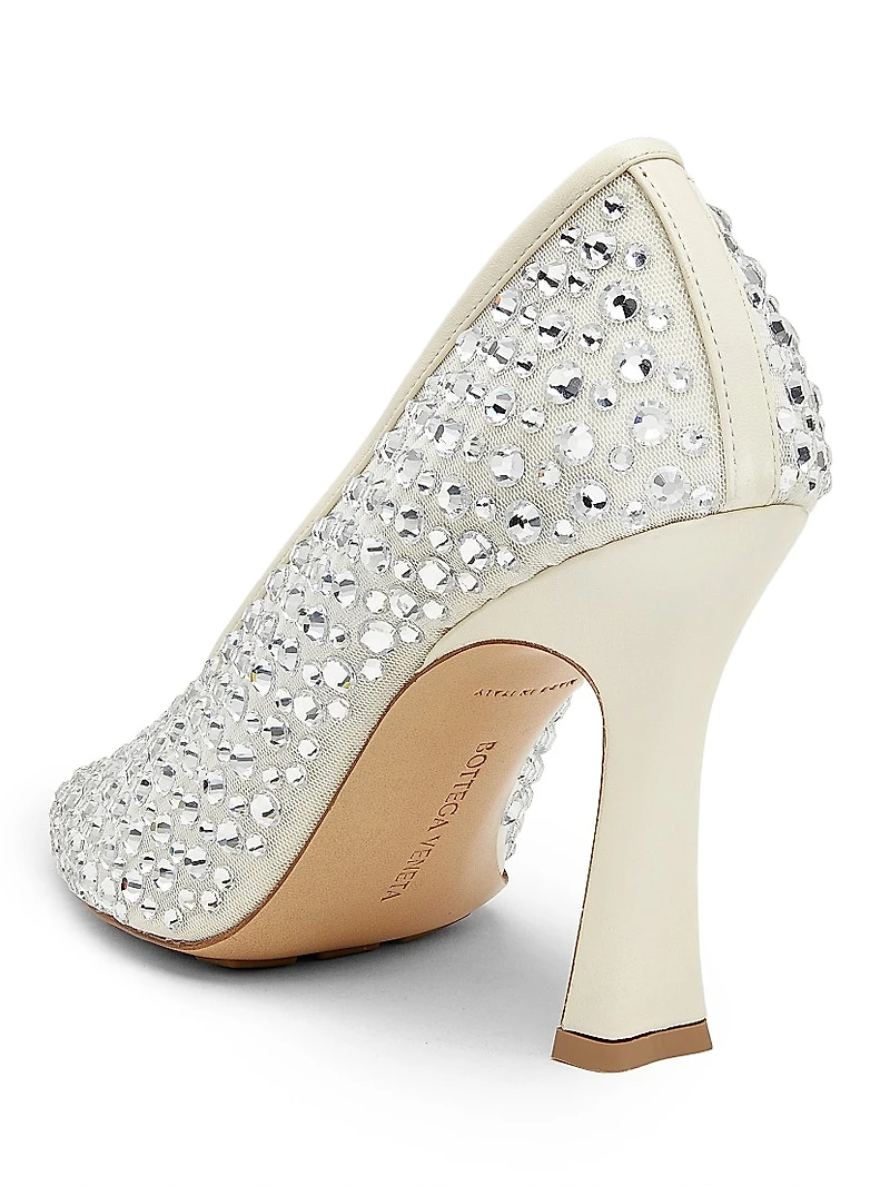 Sofia 90MM Crystal-Embellished Leather Pumps