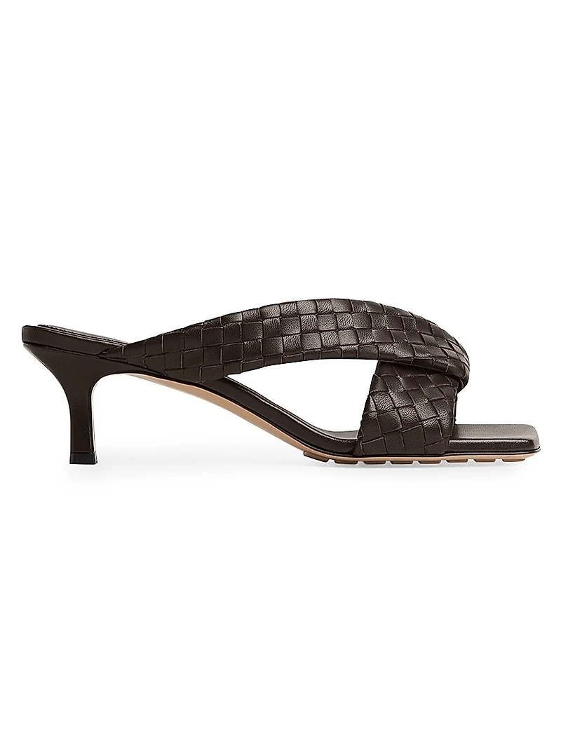 Riva 50MM Leather Kitten-Heel Sandals