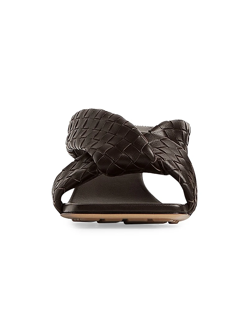 Riva 50MM Leather Kitten-Heel Sandals