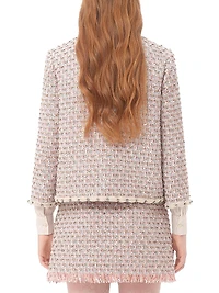 Embroidered Ribbon Tweed Jacket