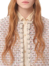 Embroidered Ribbon Tweed Jacket