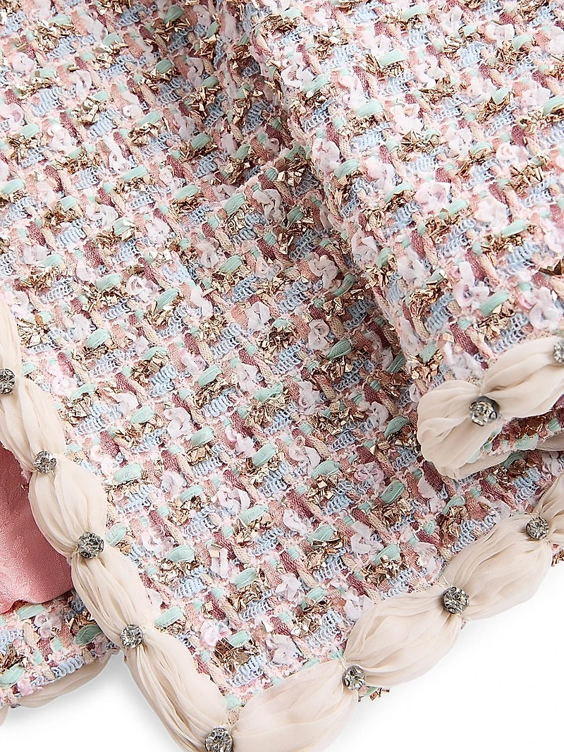 Embroidered Ribbon Tweed Jacket