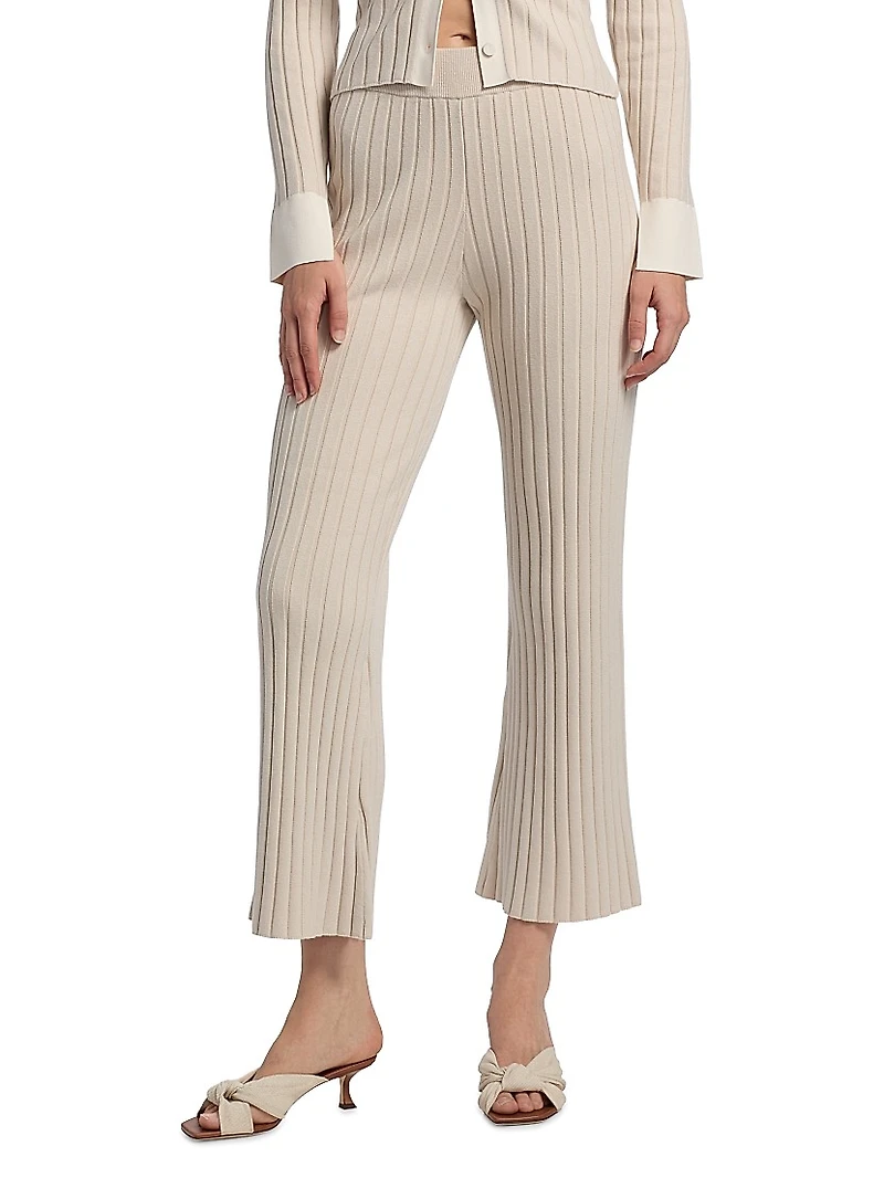 Cottonsilk Ribbed Crop Pants