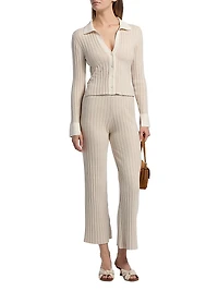 Cottonsilk Ribbed Crop Pants