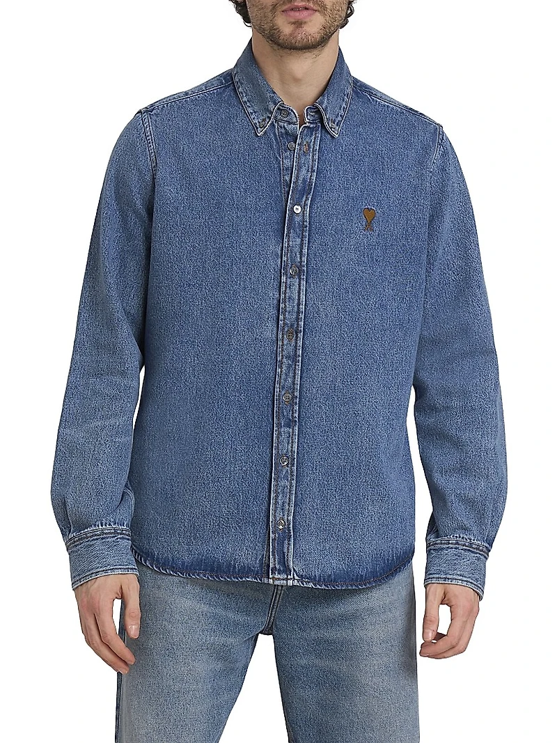 Denim ADC Logo Button-Down Shirt