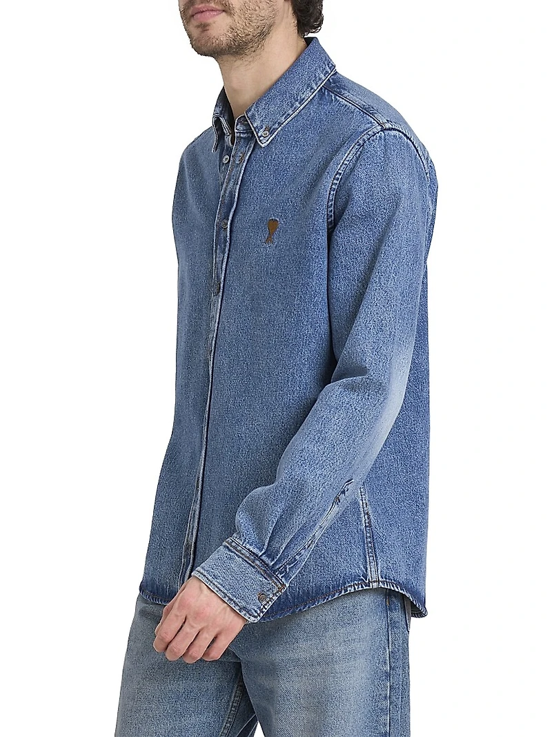 Denim ADC Logo Button-Down Shirt