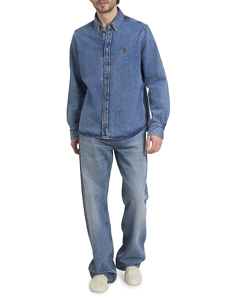 Denim ADC Logo Button-Down Shirt