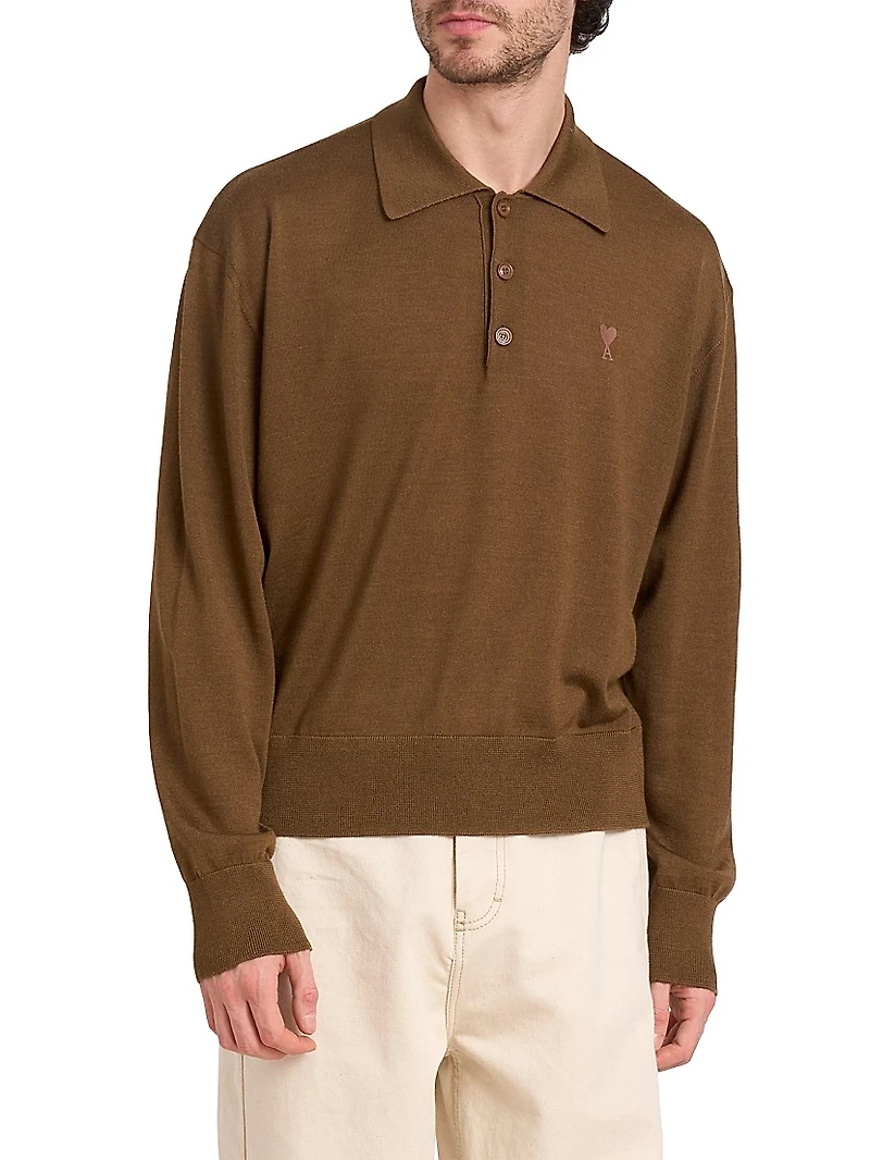 ADC Logo Long-Sleeve Polo Sweater