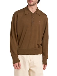 ADC Logo Long-Sleeve Polo Sweater