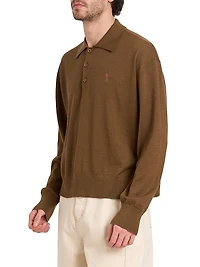 ADC Logo Long-Sleeve Polo Sweater