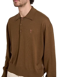 ADC Logo Long-Sleeve Polo Sweater
