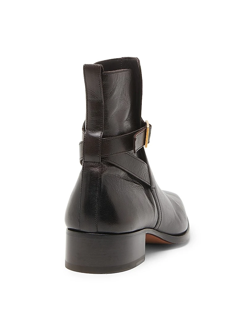 Hainaut Supple Grain Buckle Ankle Boots