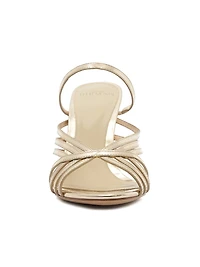 Fran 85MM Leather Metallic Mules