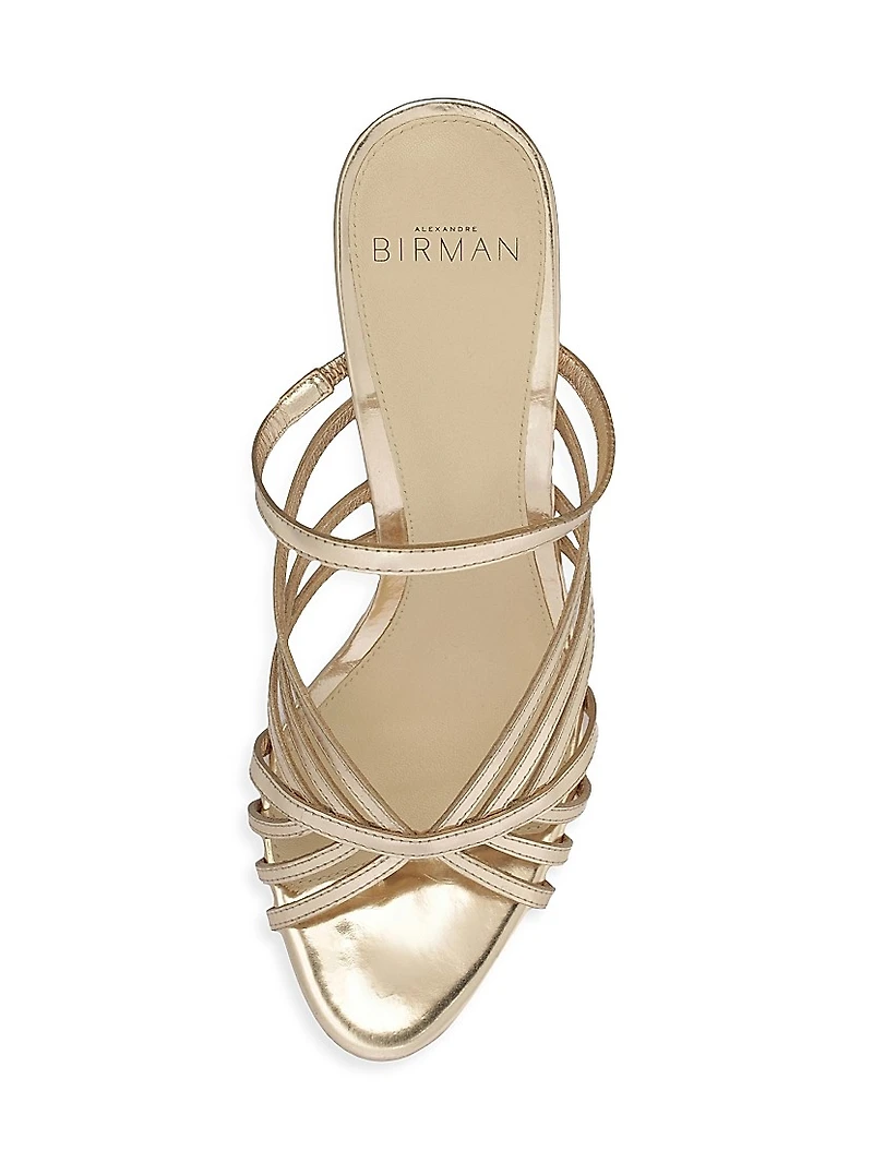 Fran 85MM Leather Metallic Mules