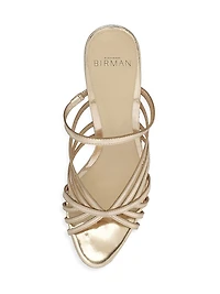 Fran 85MM Leather Metallic Mules