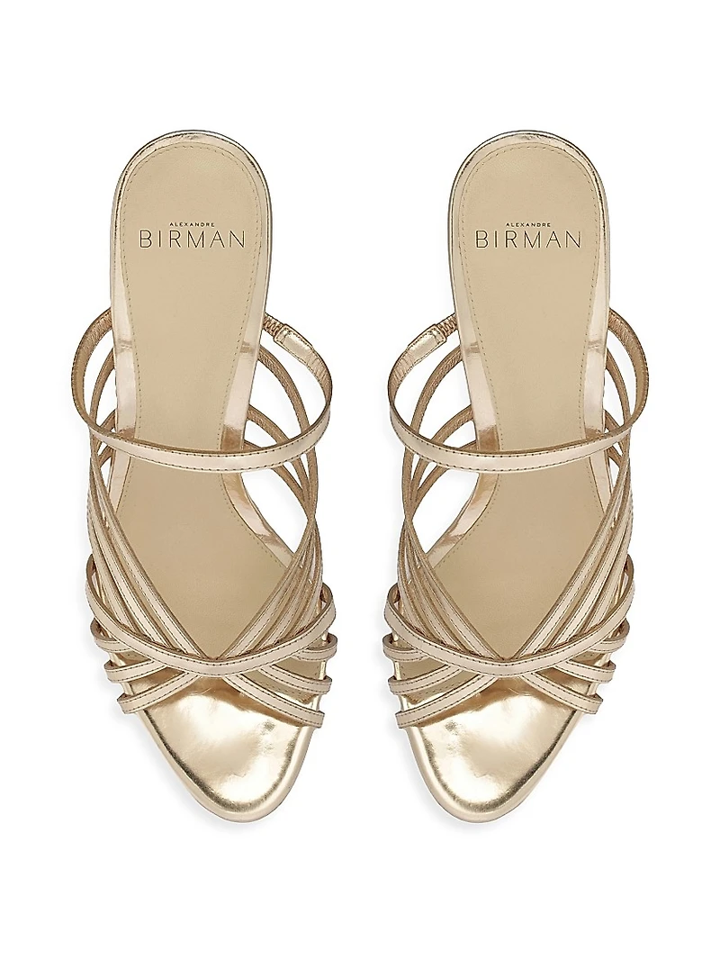 Fran 85MM Leather Metallic Mules