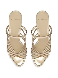 Fran 85MM Leather Metallic Mules