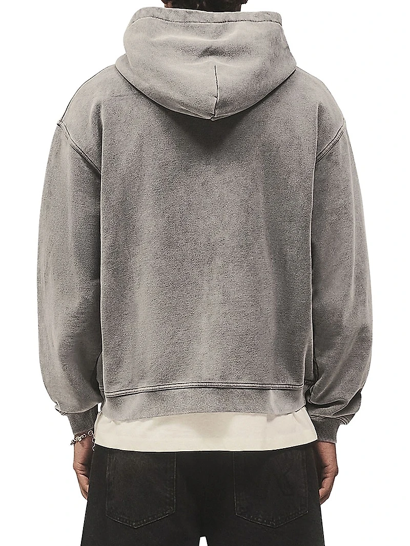 Script Logo Cotton Zip-Front Hoodie