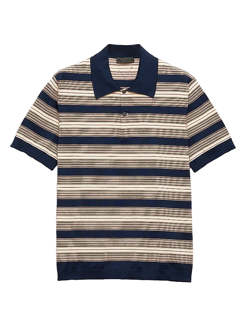 Striped Cotton Polo Shirt