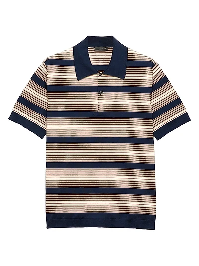 Striped Cotton Polo Shirt