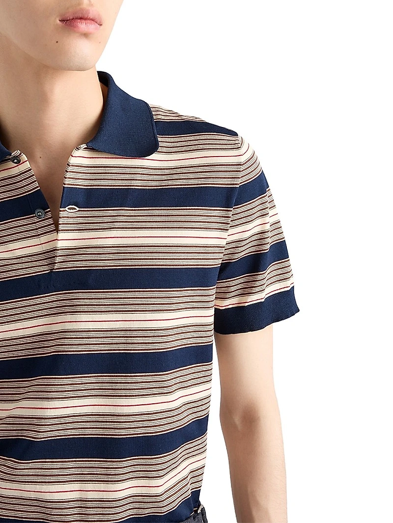 Striped Cotton Polo Shirt