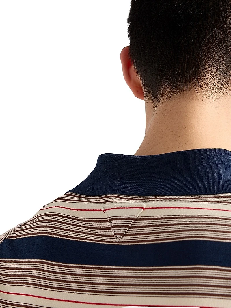 Striped Cotton Polo Shirt
